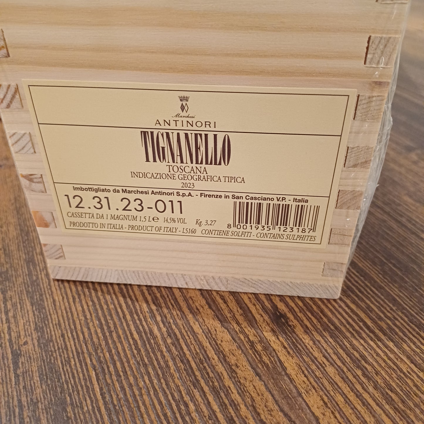 Tignanello 2023 Magnum Marchesi Antinori Toscana IGT cassa legno sigillata