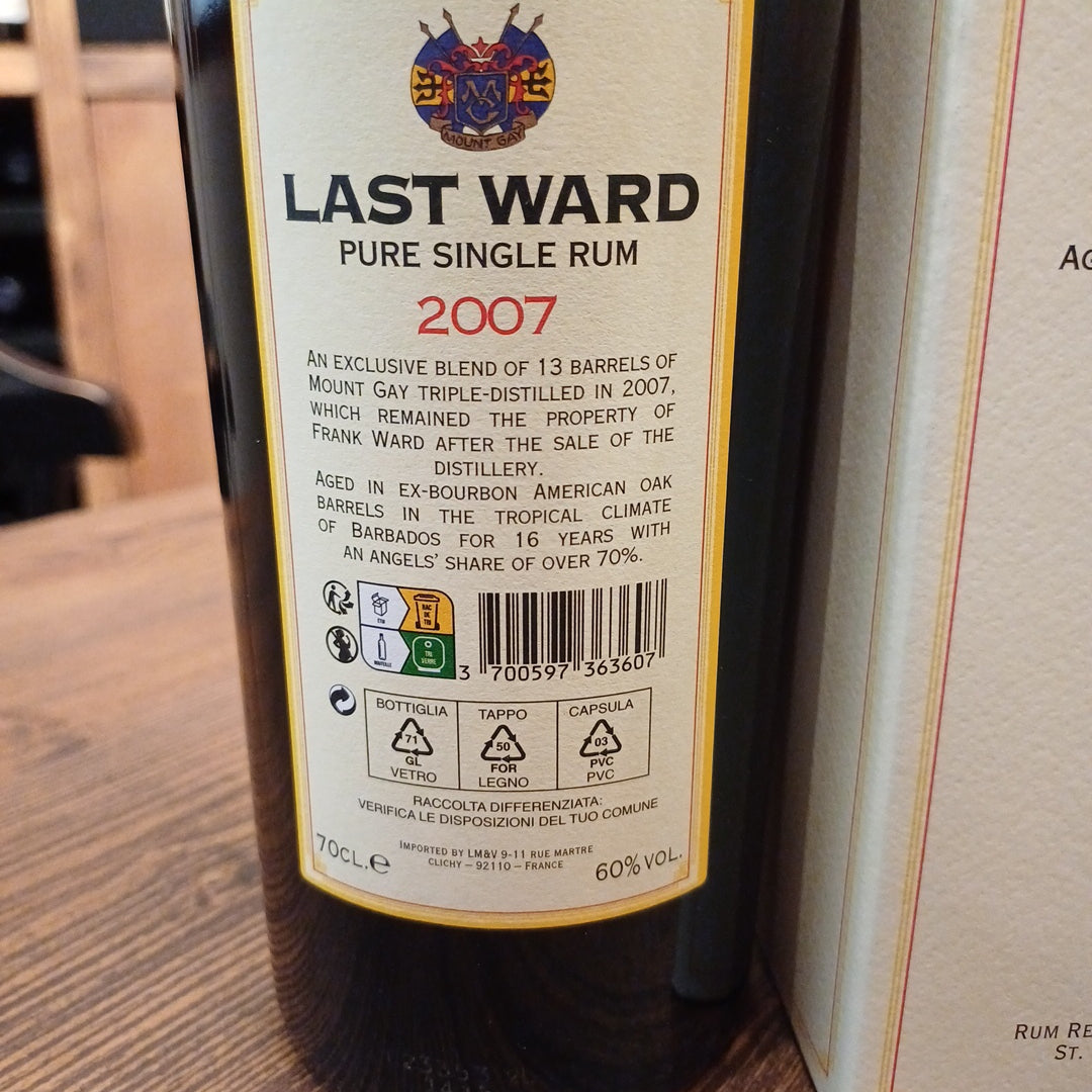 Last Ward Barbados Rum 2007 60%