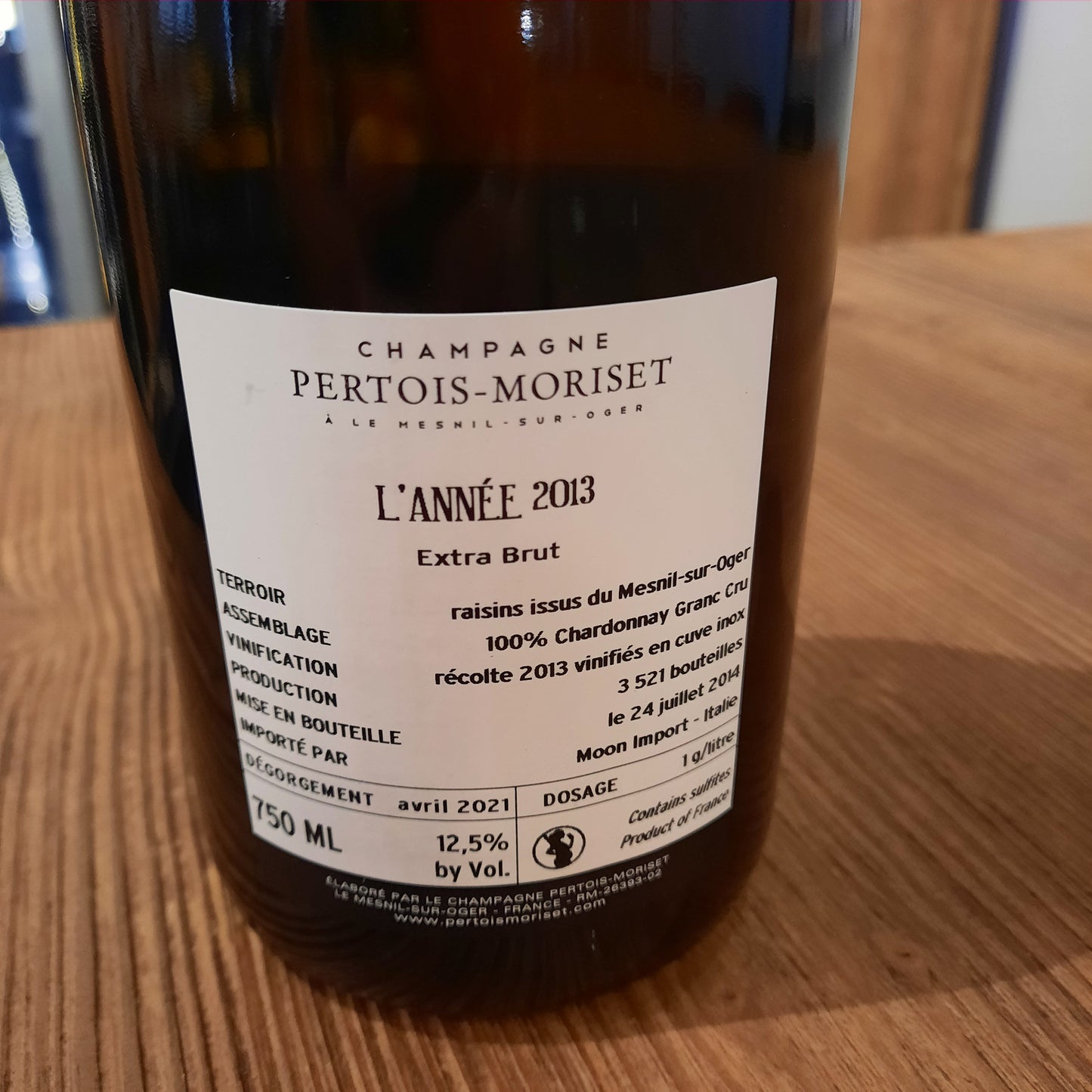 Pertois-Moriset L'Année 2013 Millésime Grand Cru 0.75L 12.5%