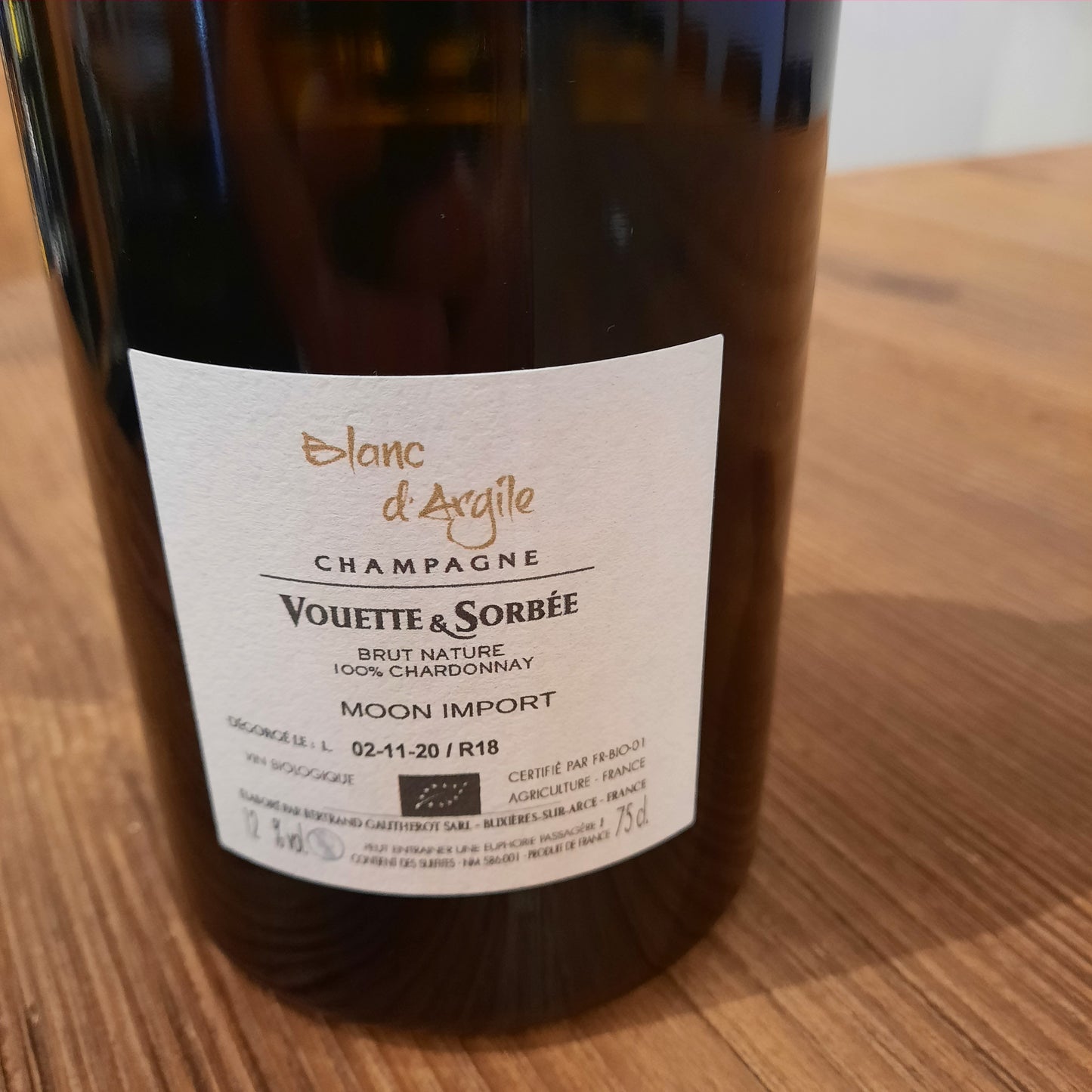 Vouette &amp; Sorbèe Brut Nature Blanc D'Argile 0.75L