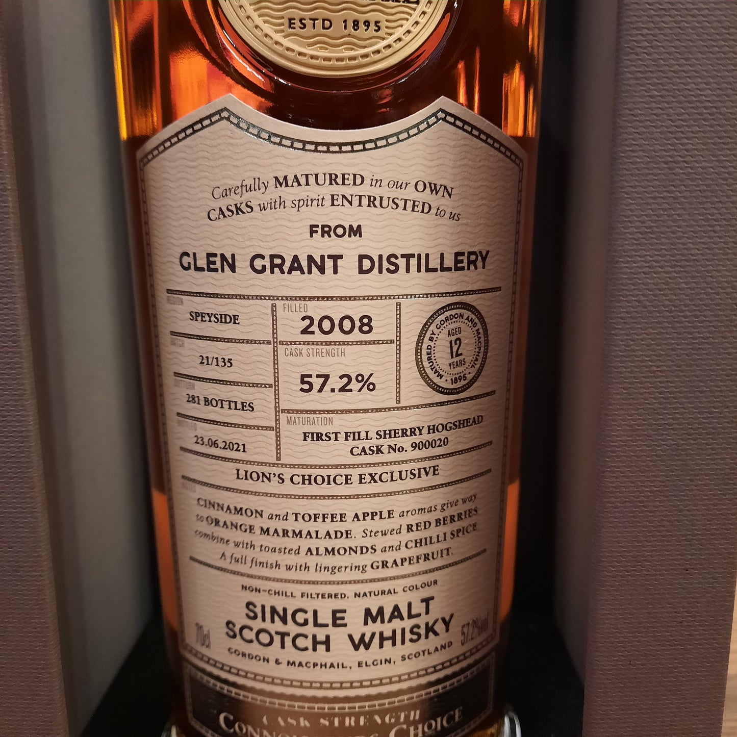 Glen Grant 2008 Lion's Choice exclusive by Gordon & Macphail Vol.57,2% Cl.70